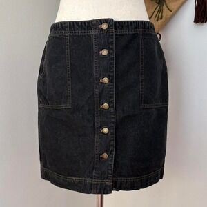 Button Down Denim Skirt